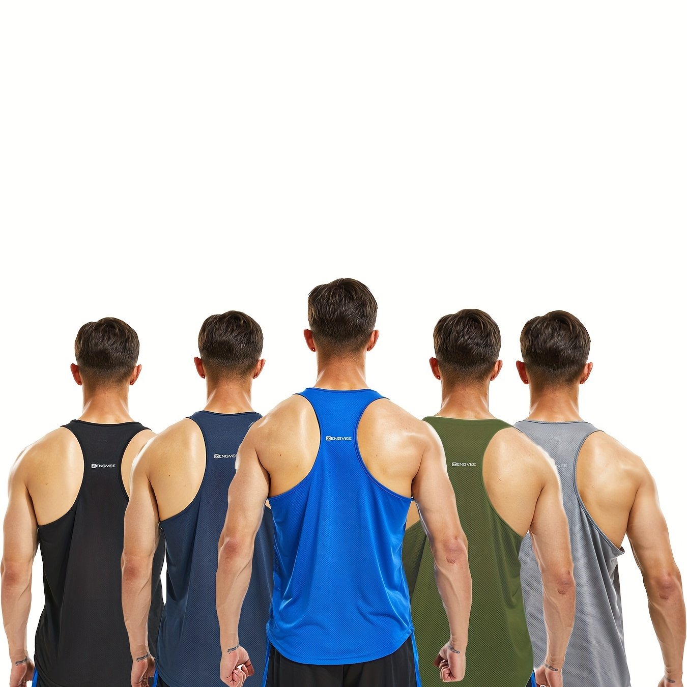 Men's Athletic Tank Tops 5-Pack - Quick-Dry Sleeveless Gym Shirts
