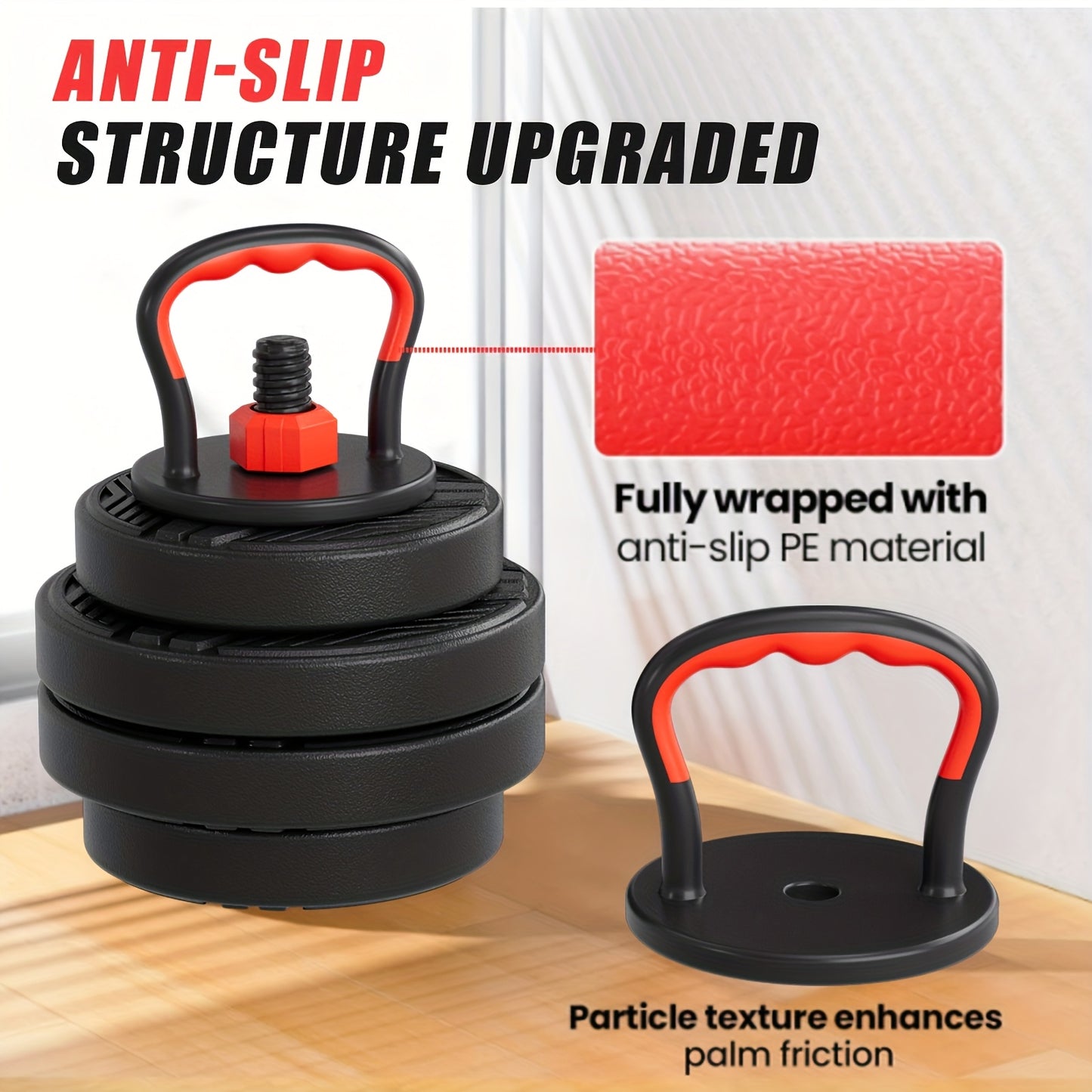 Adjustable Dumbbell Set 20-90 Lbs - 4-in-1 Versatile Home Gym Equipment