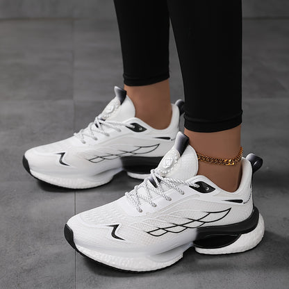 Women's Breathable Mesh Platform Sneakers - Comfortable All-Day Sport Shoes