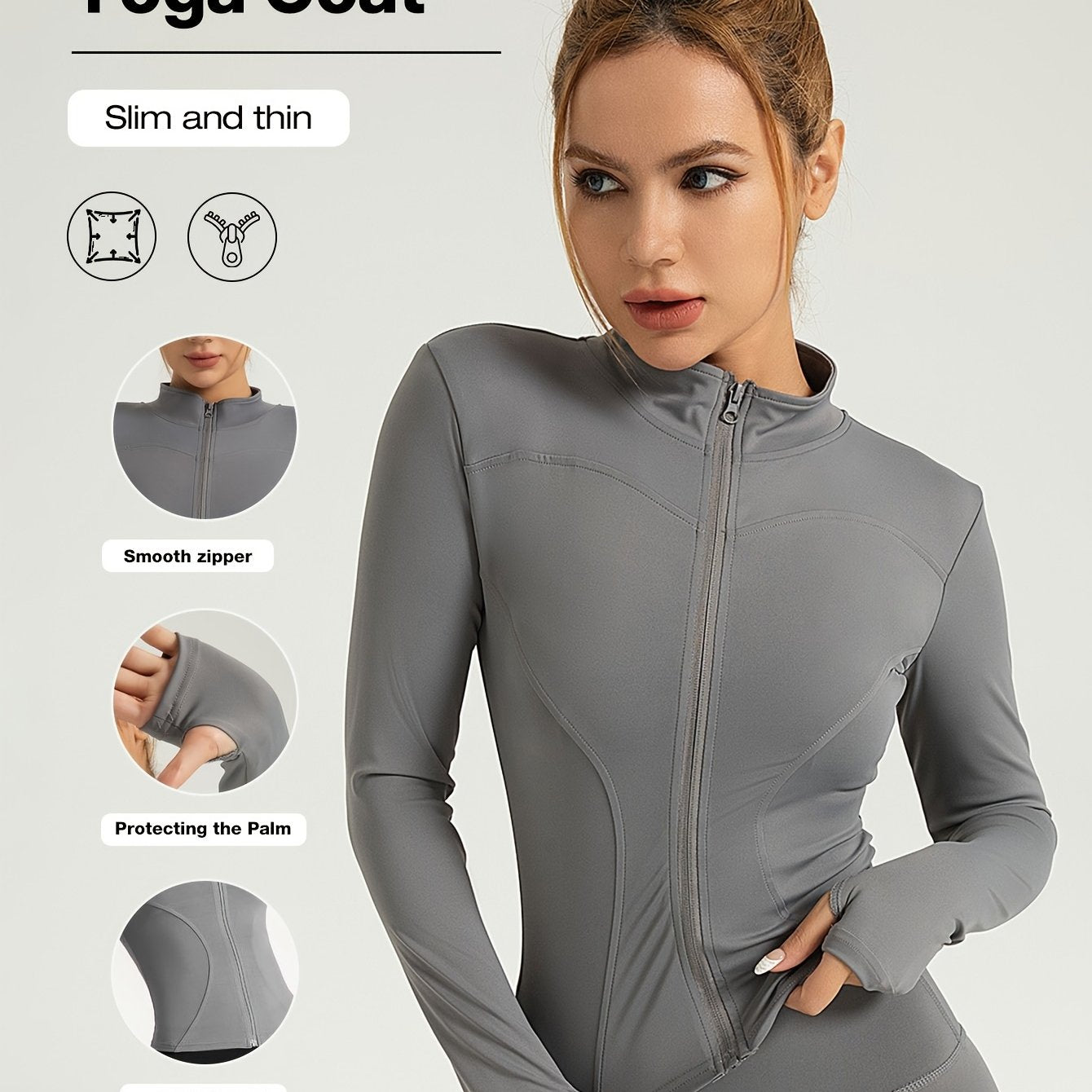 Women's Performance Yoga Jacket - Full Zip Athletic Wear