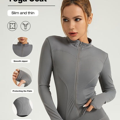 Women's Performance Yoga Jacket - Full Zip Athletic Wear