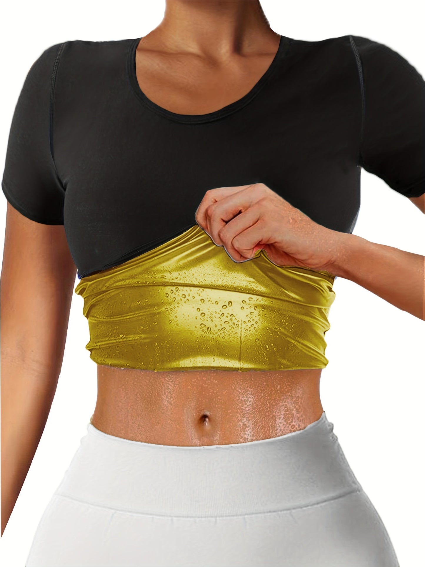 Women's Sweat Sauna Shirt - Moisture-Wicking Sculpting Workout Top