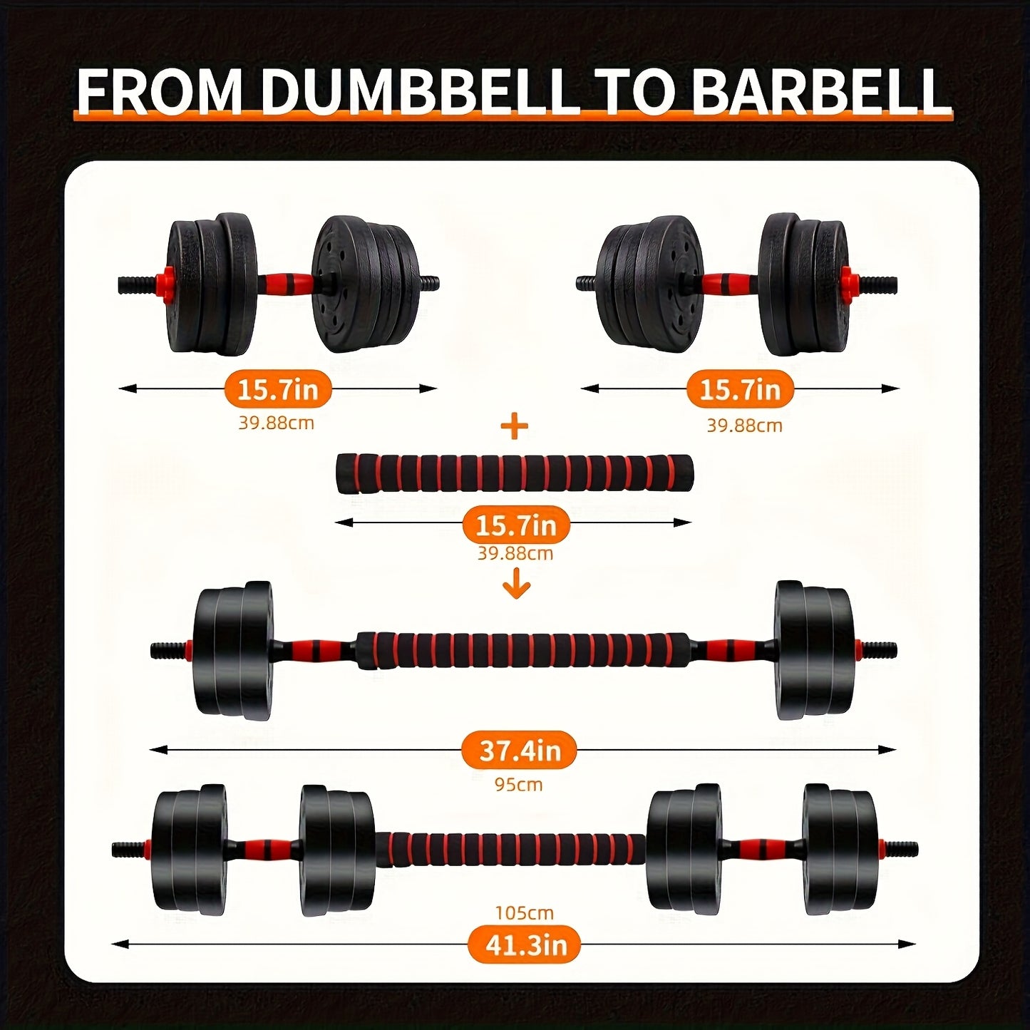 Adjustable Dumbbell Set 44lbs - 3-in-1 Quick-Change Home Gym Weights