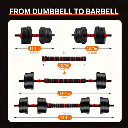 Adjustable Dumbbell Set 44lbs - 3-in-1 Quick-Change Home Gym Weights