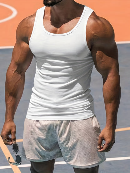 Men's Muscle-Fit Tank Top - Quick-Dry Bodybuilding Gym Shirt