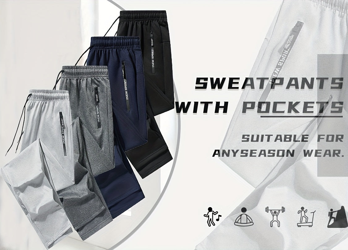 Men's Athletic Joggers - 2-Pack Sweatpants with Zippered Pockets