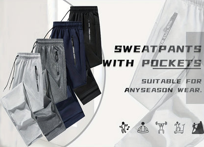 Men's Athletic Joggers - 2-Pack Sweatpants with Zippered Pockets