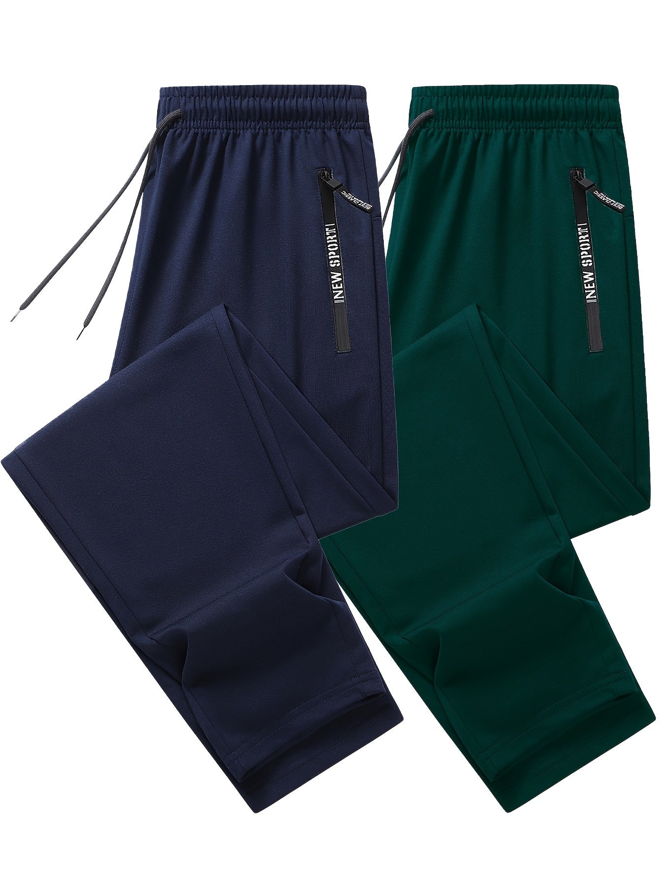 Men's Athletic Joggers - 2-Pack Sweatpants with Zippered Pockets
