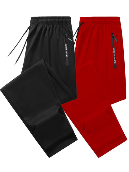 Men's Athletic Joggers - 2-Pack Sweatpants with Zippered Pockets