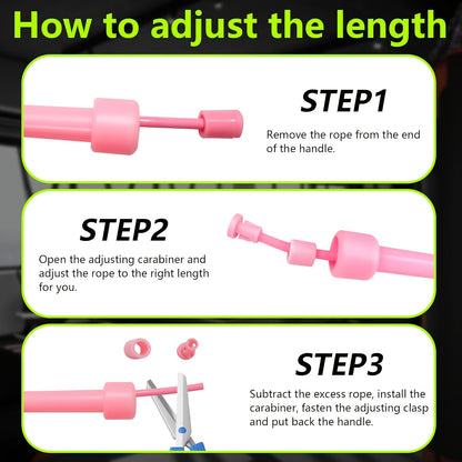 Adjustable Speed Jump Rope - Anti-Tangle PVC Rope with Ergonomic Handles