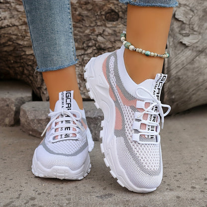 Women's Breathable Mesh Platform Sneakers - Lightweight Casual Sport Shoes