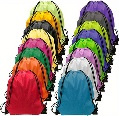 Nylon Drawstring Backpack - Lightweight 16" Gym Bag for Sports & Travel