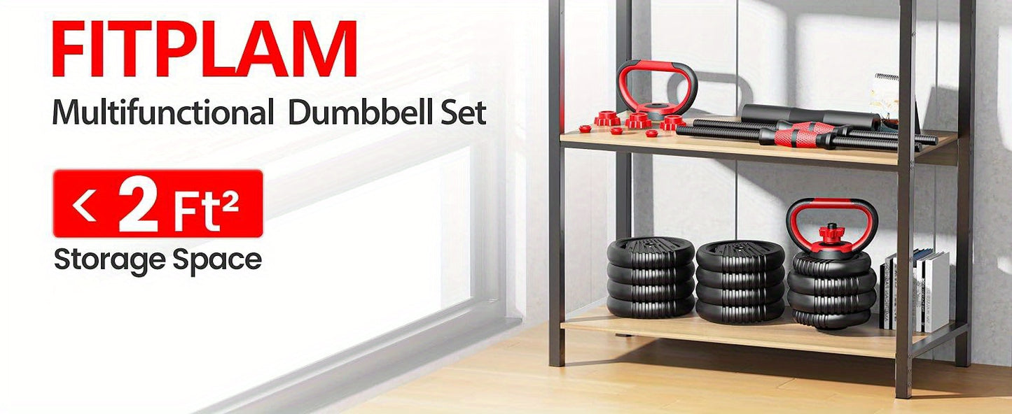 Adjustable Dumbbell Set 20-90 Lbs - 4-in-1 Versatile Home Gym Equipment