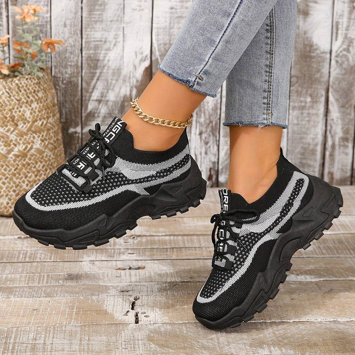 Women's Breathable Mesh Platform Sneakers - Lightweight Casual Sport Shoes