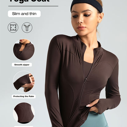 Women's Performance Yoga Jacket - Full Zip Athletic Wear