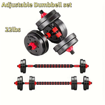 Adjustable Dumbbell Set 44lbs - 3-in-1 Quick-Change Home Gym Weights