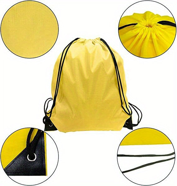 Nylon Drawstring Backpack - Lightweight 16" Gym Bag for Sports & Travel