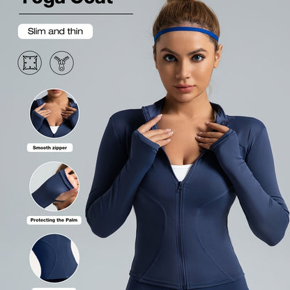 Women's Performance Yoga Jacket - Full Zip Athletic Wear