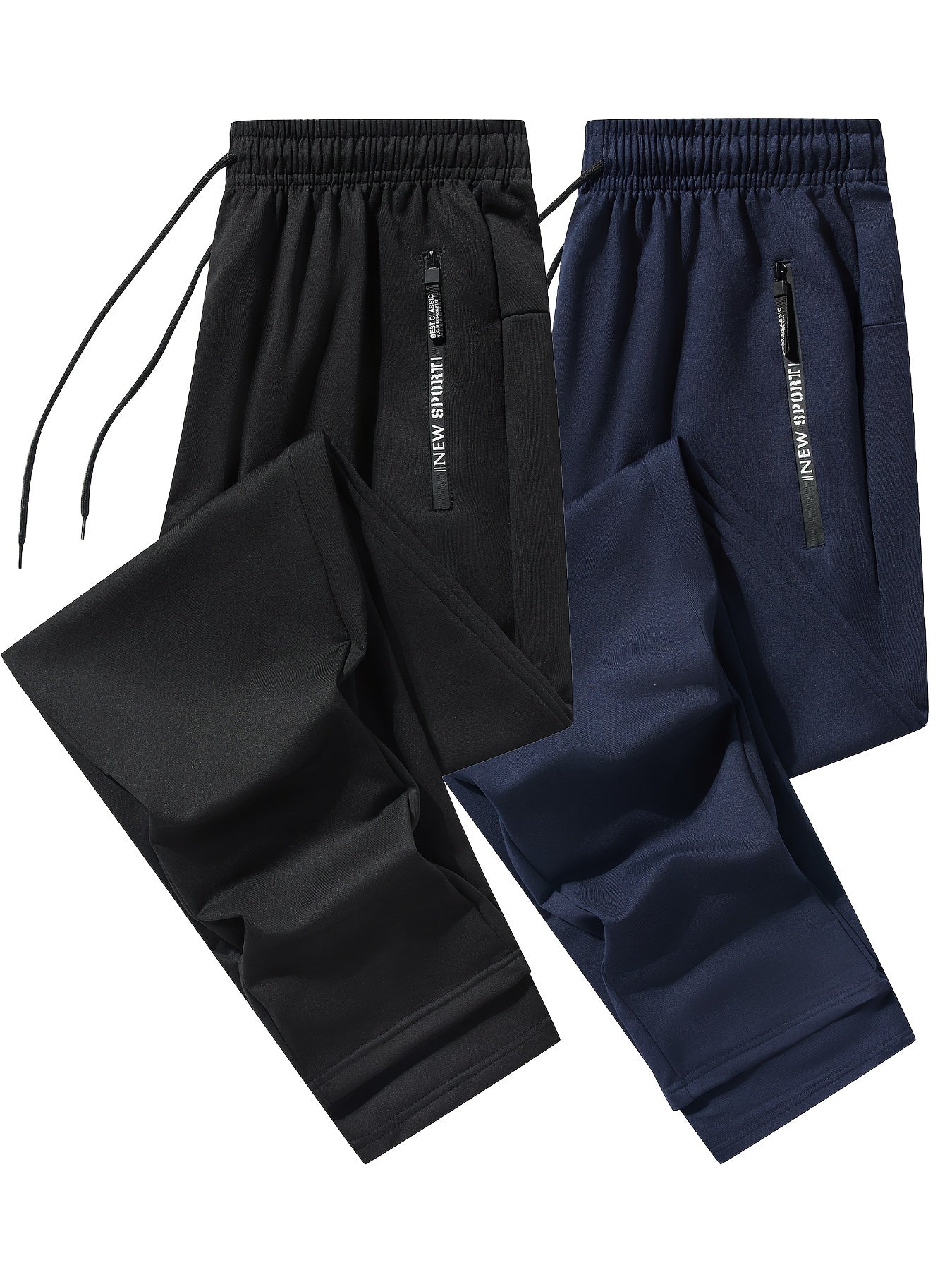 Men's Athletic Joggers - 2-Pack Sweatpants with Zippered Pockets
