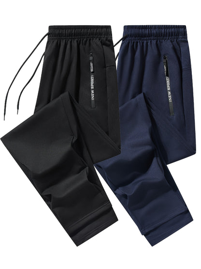 Men's Athletic Joggers - 2-Pack Sweatpants with Zippered Pockets