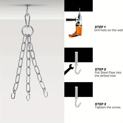 Heavy-Duty Boxing Punching Bag 60cm - Unfilled with Chain & Hook