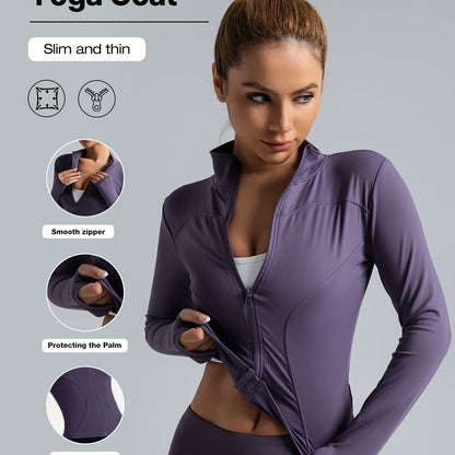 Women's Performance Yoga Jacket - Full Zip Athletic Wear