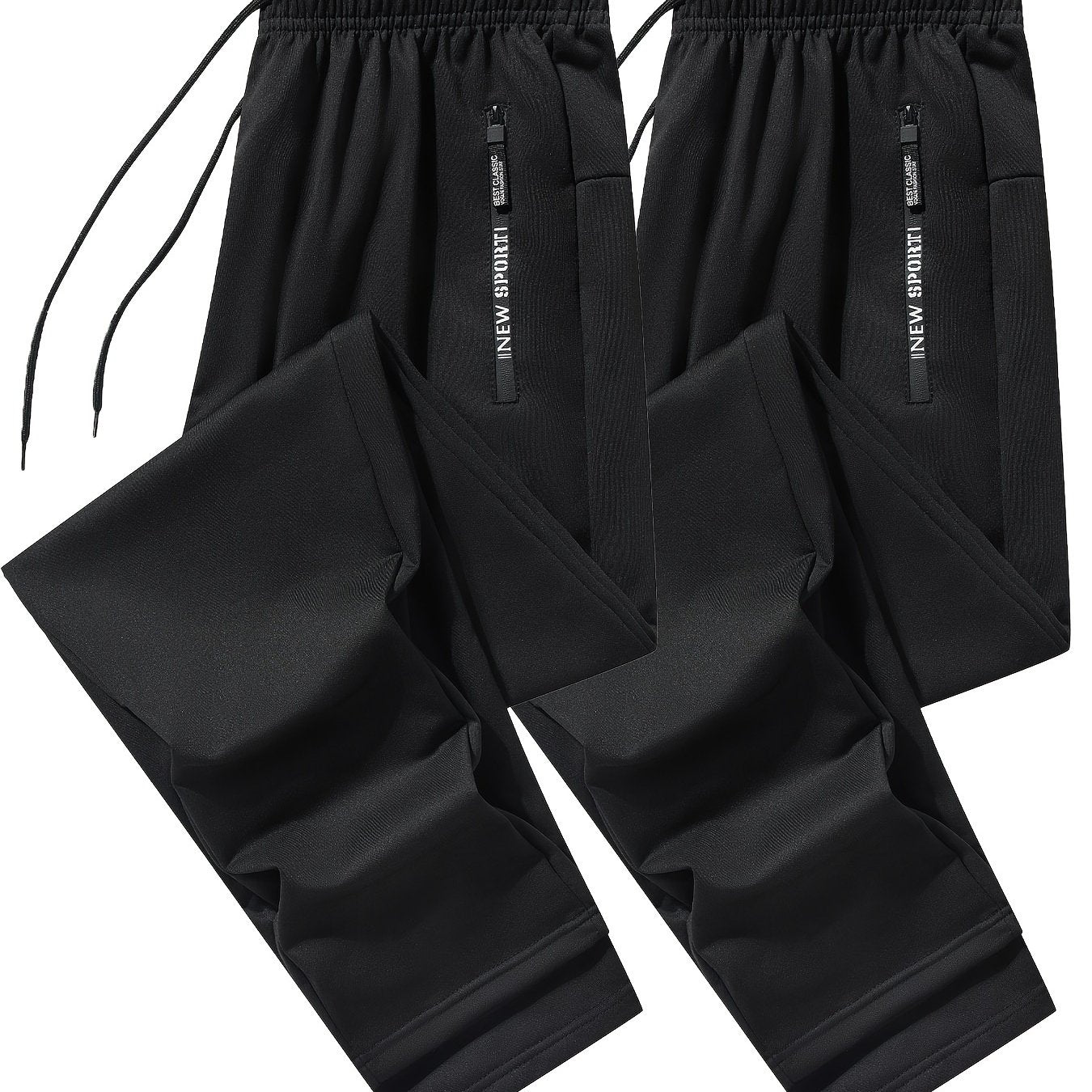 Men's Athletic Joggers - 2-Pack Sweatpants with Zippered Pockets