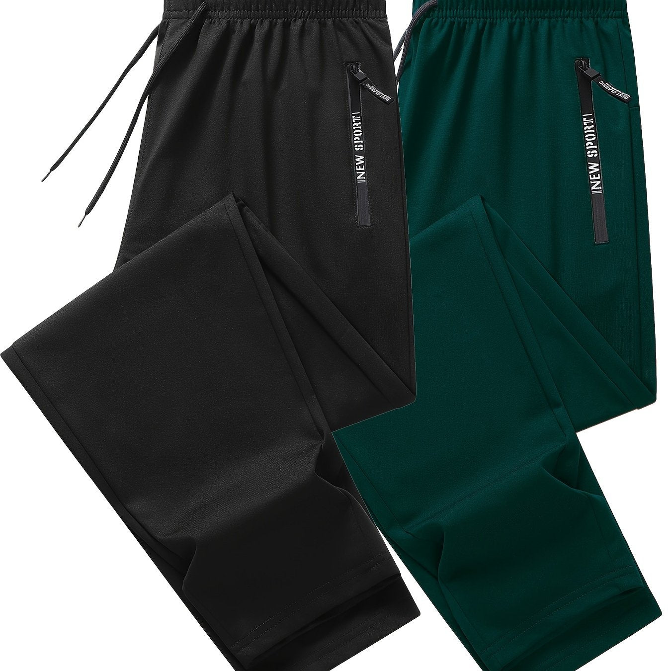 Men's Athletic Joggers - 2-Pack Sweatpants with Zippered Pockets