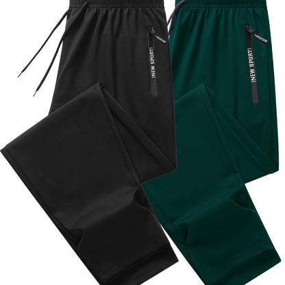 Men's Athletic Joggers - 2-Pack Sweatpants with Zippered Pockets
