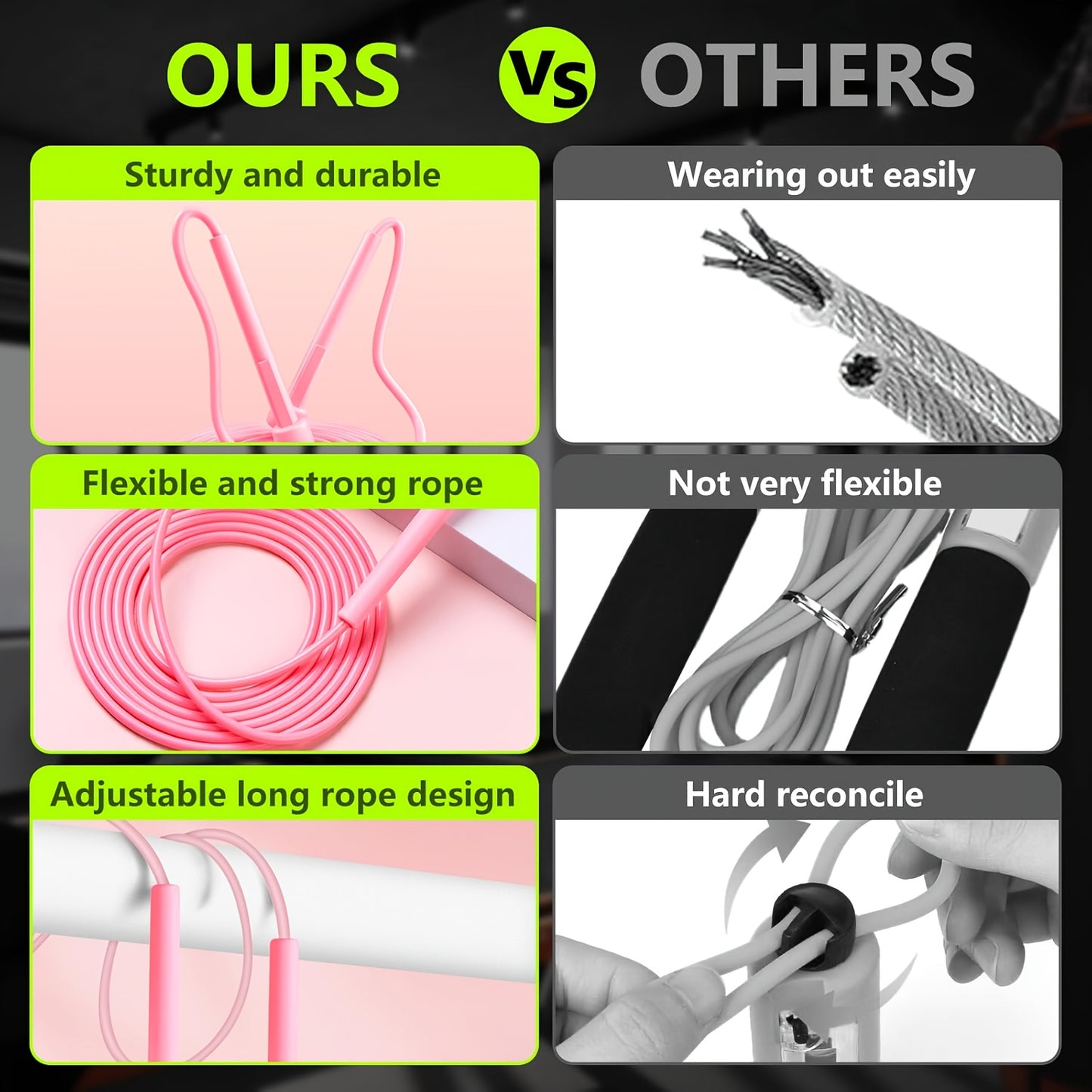 Adjustable Speed Jump Rope - Anti-Tangle PVC Rope with Ergonomic Handles