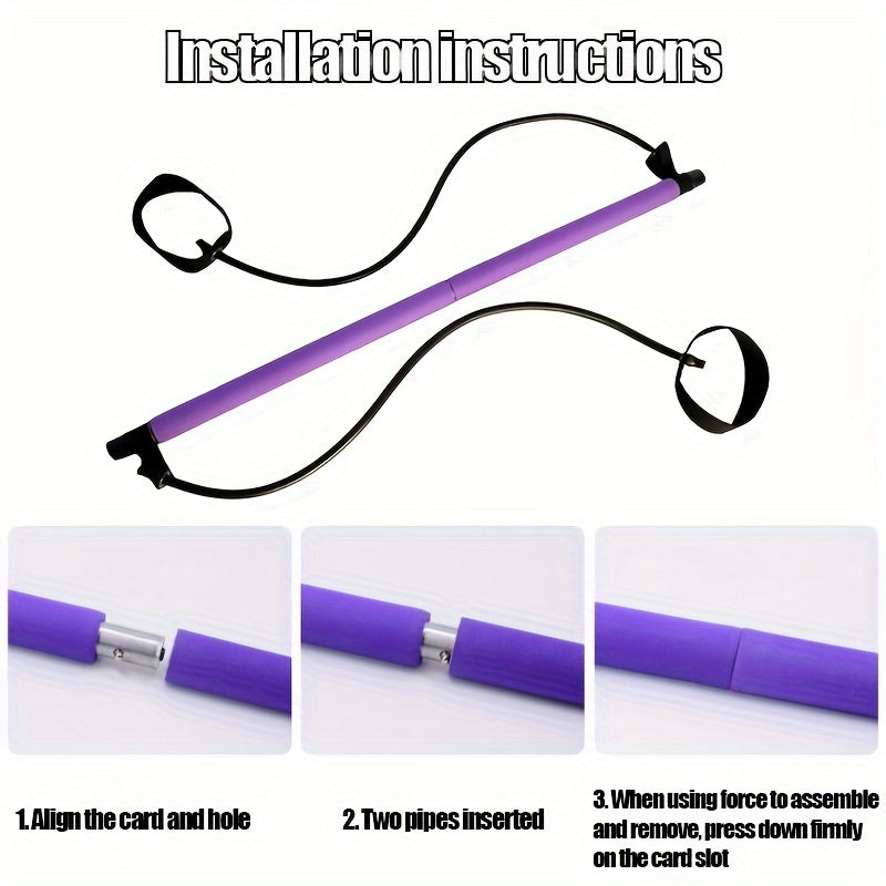 Pilates Bar with Resistance Bands - Portable Home Gym Equipment