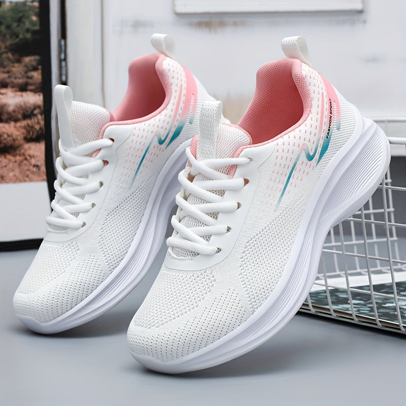 Women's Breathable Knit Sneakers - Lightweight Casual Sport Shoes