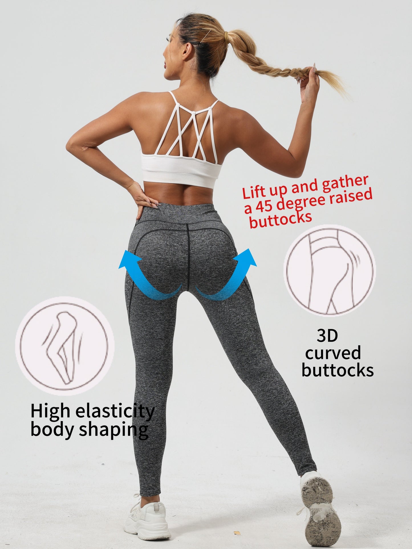 Women's High Waist Yoga Pants 5-Pack - Tummy Control Leggings with Pockets