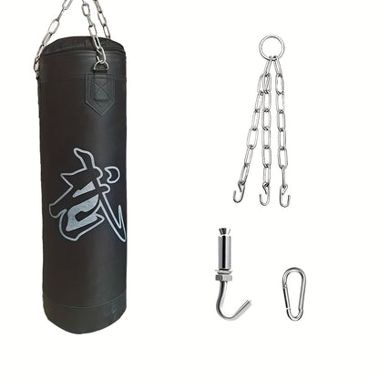 Heavy-Duty Boxing Punching Bag 60cm - Unfilled with Chain & Hook