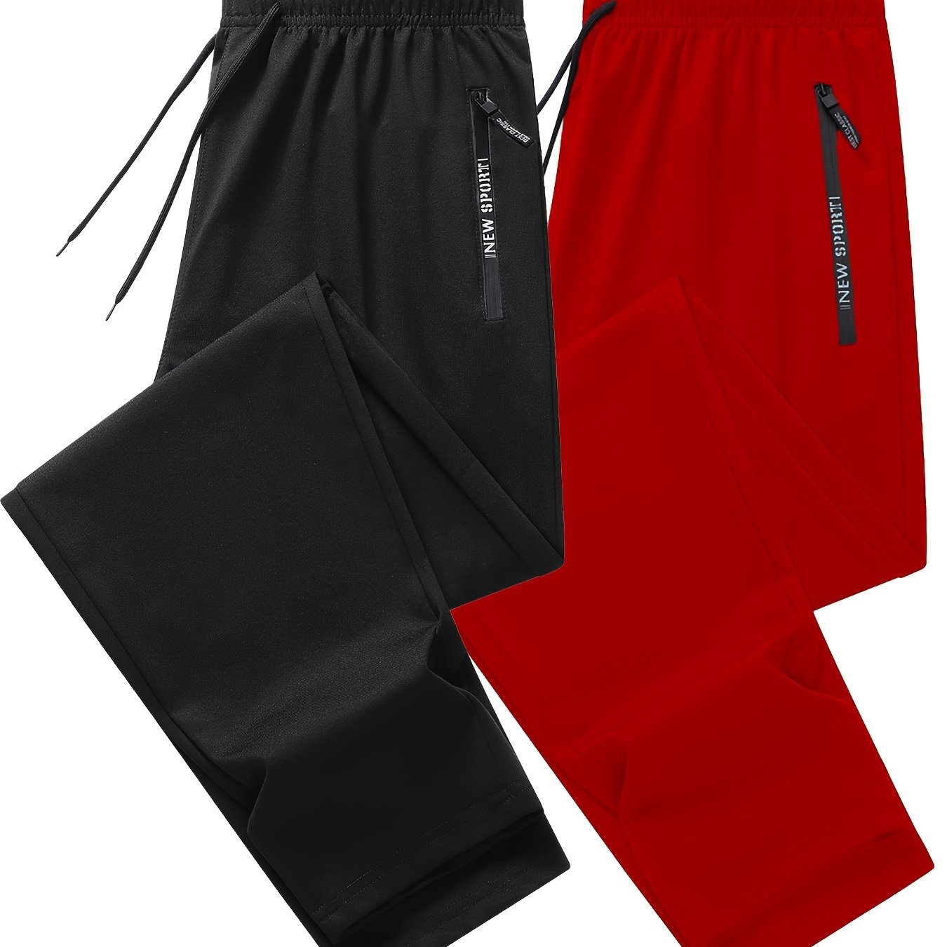 Men's Athletic Joggers - 2-Pack Sweatpants with Zippered Pockets