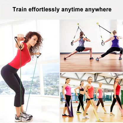 Pilates Resistance Rope with Handles - Yoga Fitness Training Band