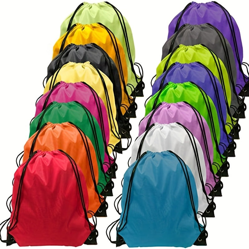 Nylon Drawstring Backpack - Lightweight 16" Gym Bag for Sports & Travel