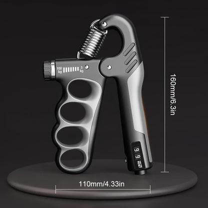 Adjustable Hand Gripper 5-100kg - Counting Grip Strength Trainer