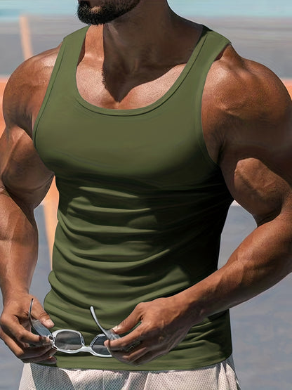 Men's Muscle-Fit Tank Top - Quick-Dry Bodybuilding Gym Shirt