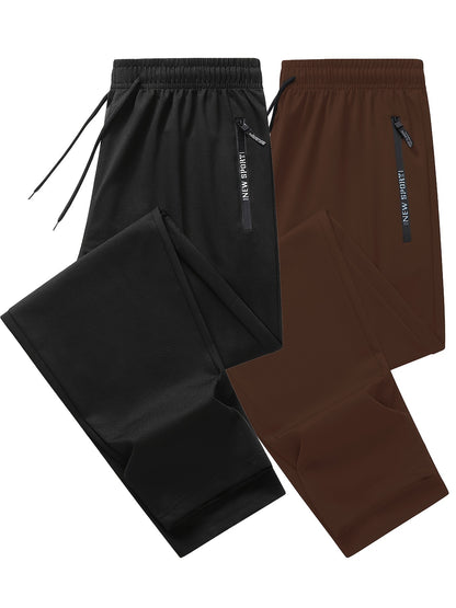 Men's Athletic Joggers - 2-Pack Sweatpants with Zippered Pockets