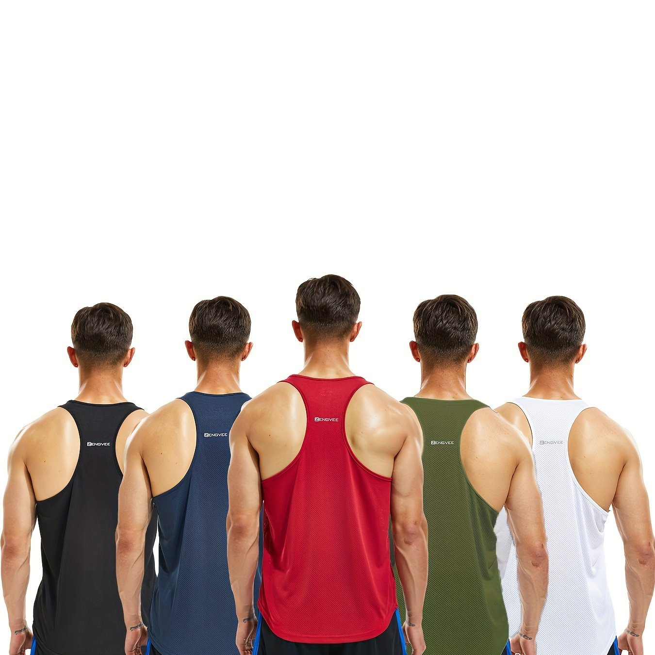 Men's Athletic Tank Tops 5-Pack - Quick-Dry Sleeveless Gym Shirts