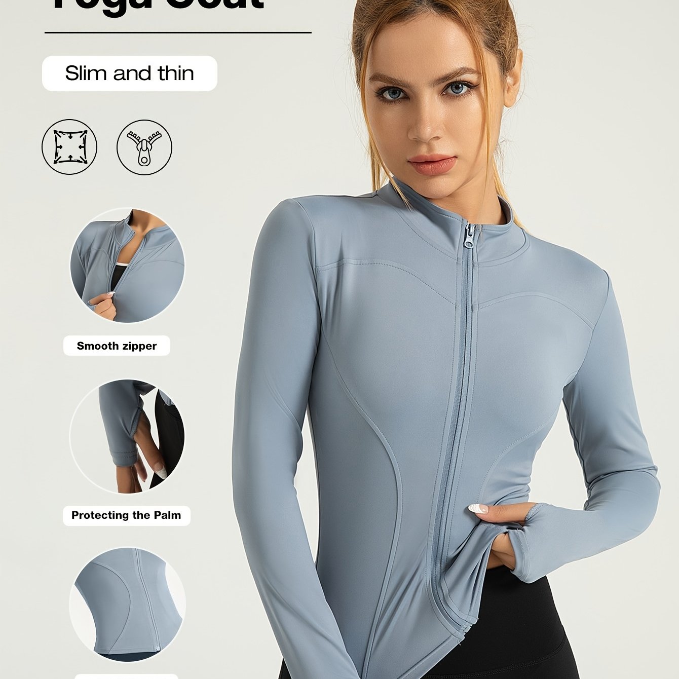Women's Performance Yoga Jacket - Full Zip Athletic Wear