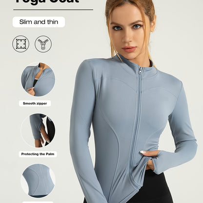 Women's Performance Yoga Jacket - Full Zip Athletic Wear