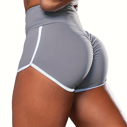 Women's Ruched Contrast Trim Sport Shorts - Athletic Binding Shorts
