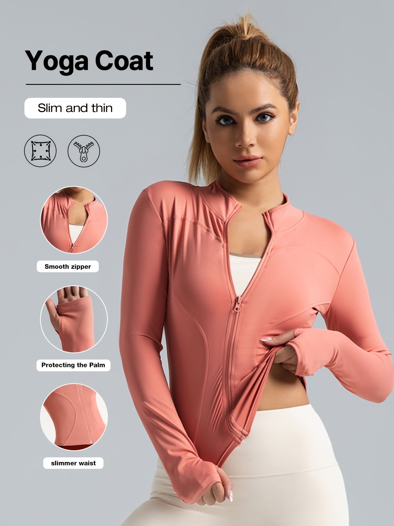 Women's Performance Yoga Jacket - Full Zip Athletic Wear