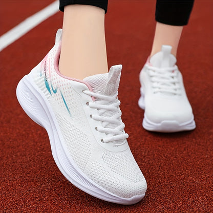 Women's Breathable Knit Sneakers - Lightweight Casual Sport Shoes