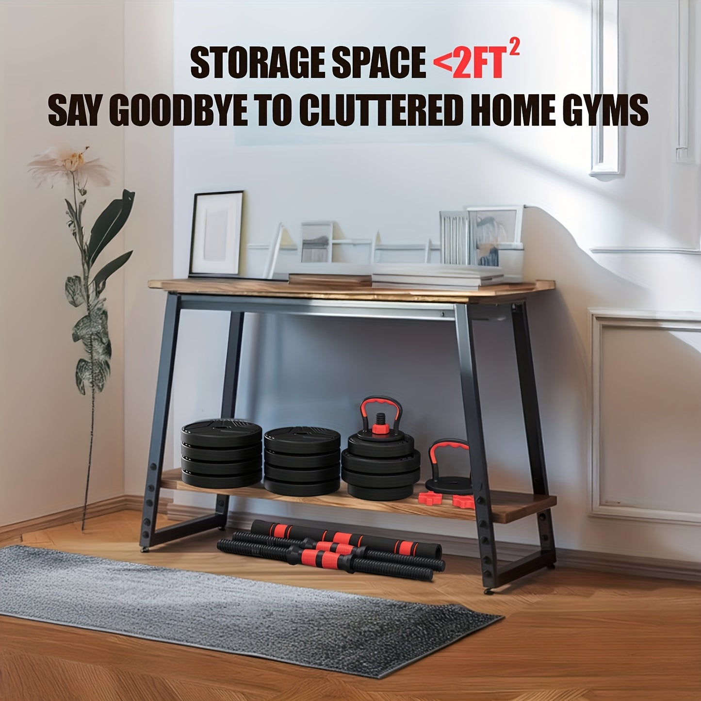 Adjustable Dumbbell Set 20-90 Lbs - 4-in-1 Versatile Home Gym Equipment