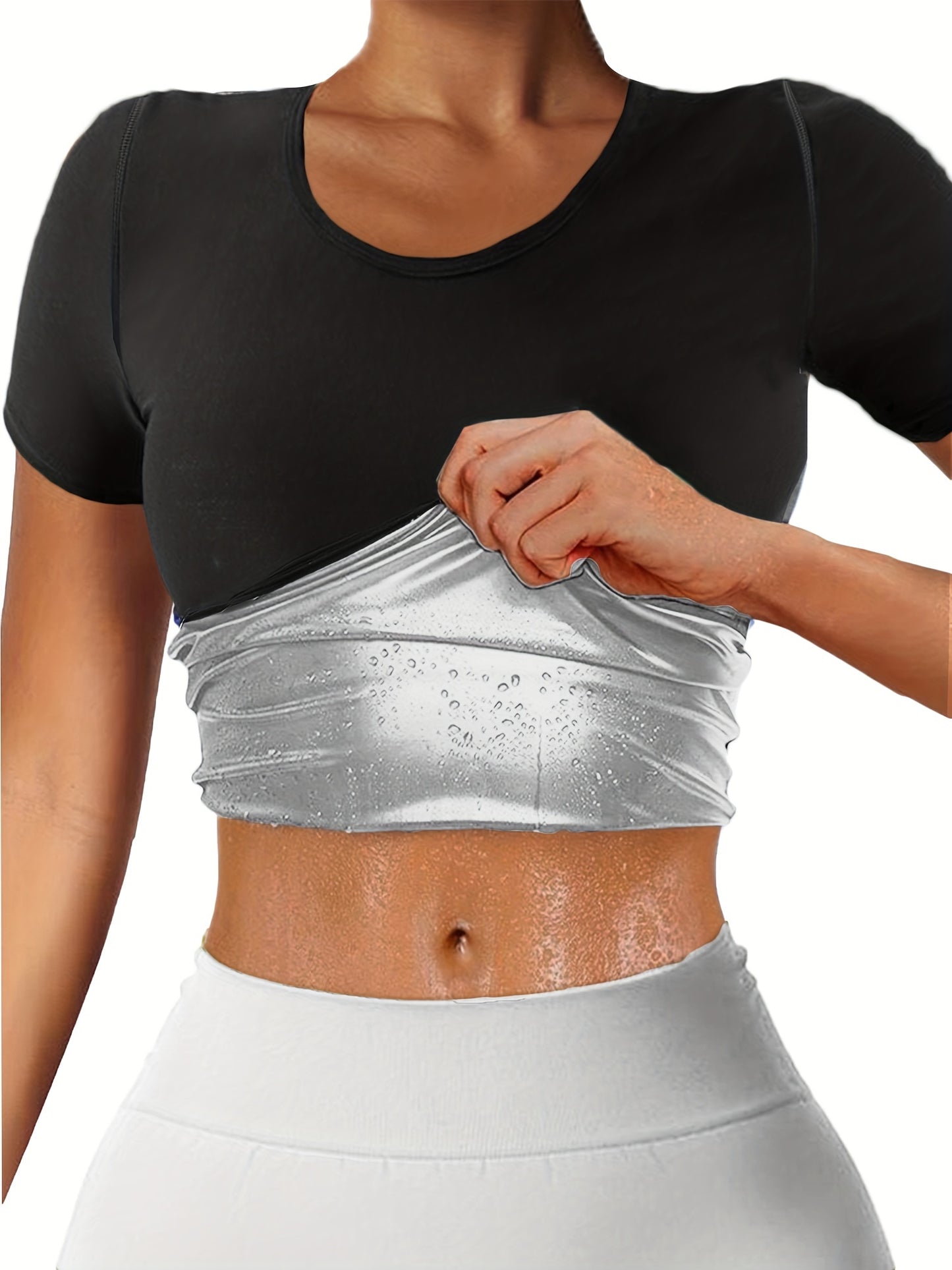Women's Sweat Sauna Shirt - Moisture-Wicking Sculpting Workout Top