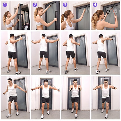 Pilates Resistance Rope with Handles - Yoga Fitness Training Band