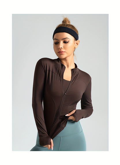 Women's Performance Yoga Jacket - Full Zip Athletic Wear